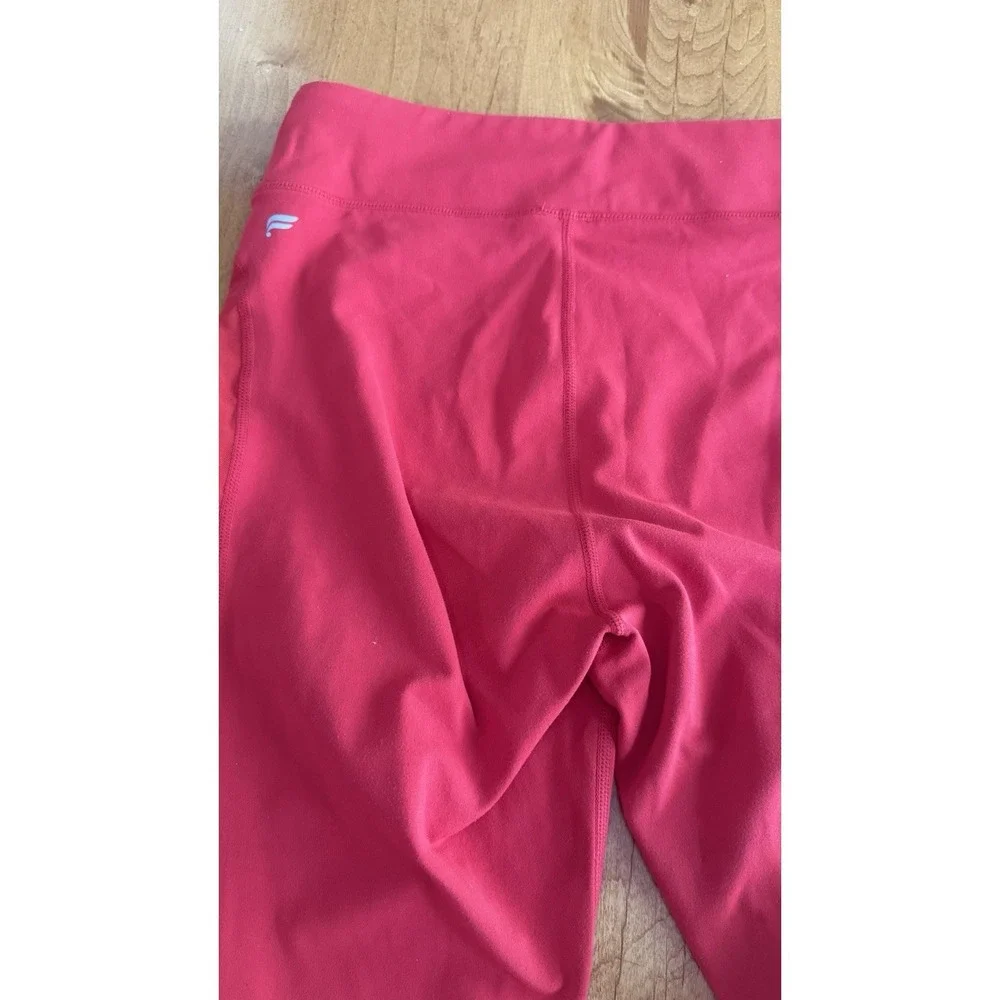 Fabletics PureLuxe High Rise Red Ankle Leggings Women's XS Stretch Elastic Waist
